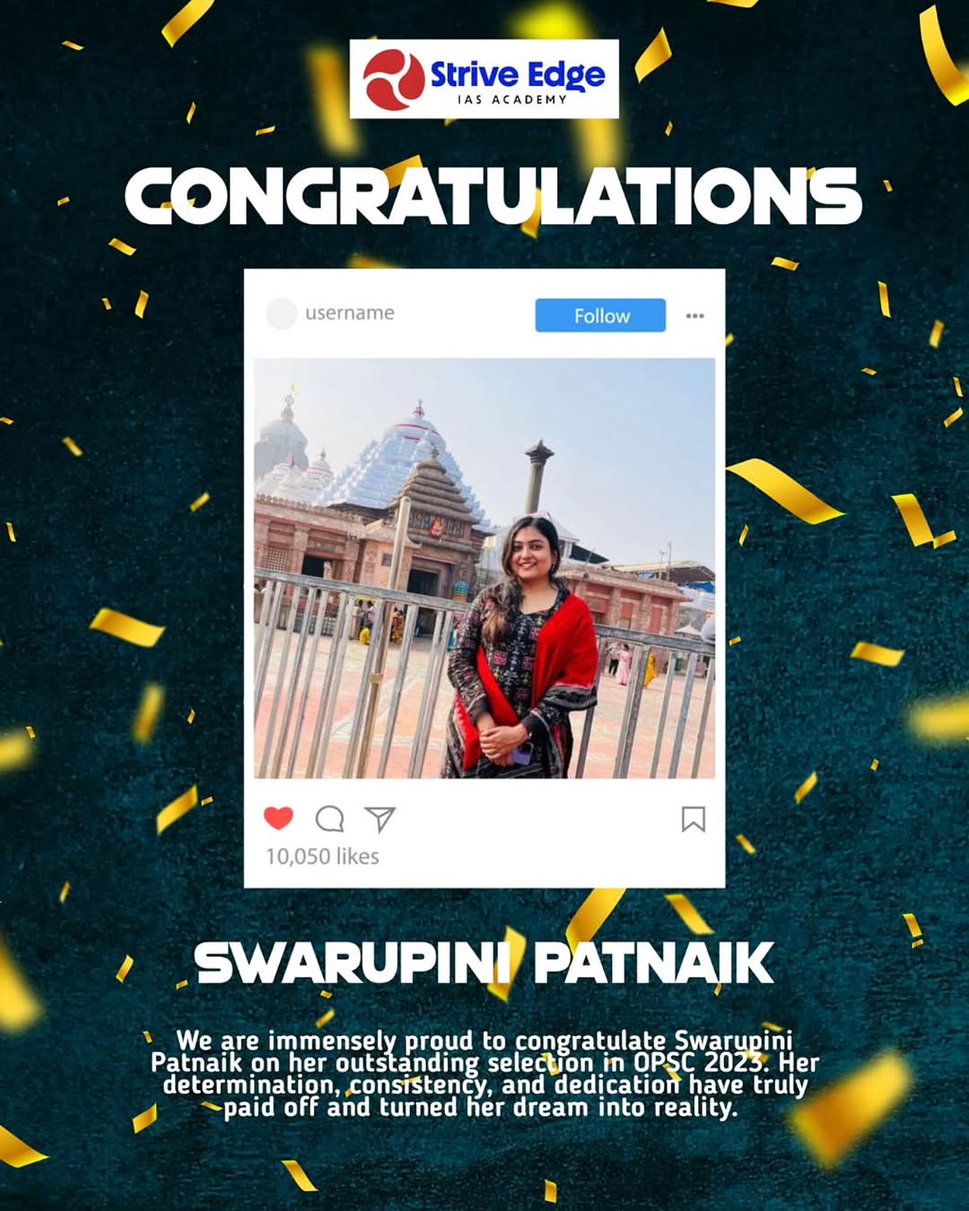 Swarupini Patnaik - OPSC 2023 Rank 12