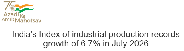 PIB press release banner on India's Index of Industrial Production recording 6.7% growth in July 2026