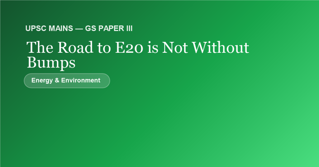 The Road to E20 is Not Without Bumps