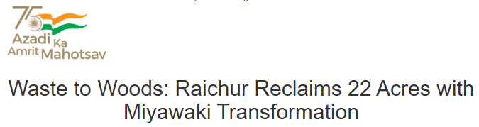 Illustration representing the Miyawaki forest transformation of the Raichur dumpsite