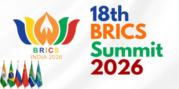 18th BRICS Summit 2026 emblem, symbolising India's chairmanship and cross-border payment cooperation