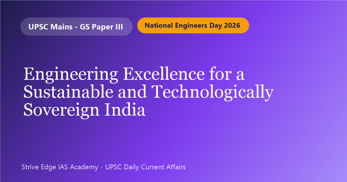 National Engineers' Day 2026 — Engineering Excellence for a Sustainable and Technologically Sovereign India