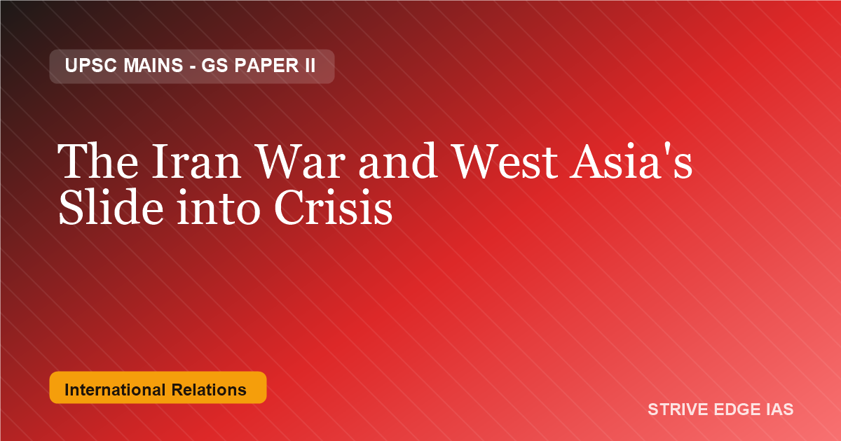 The Iran War and West Asia's slide into crisis: understanding the Strait of Hormuz flashpoint
