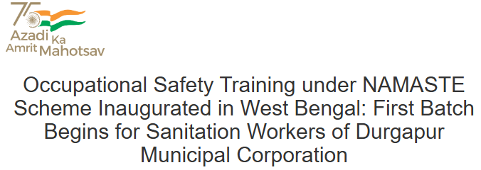 Infographic on the NAMASTE scheme for mechanised sanitation workers
