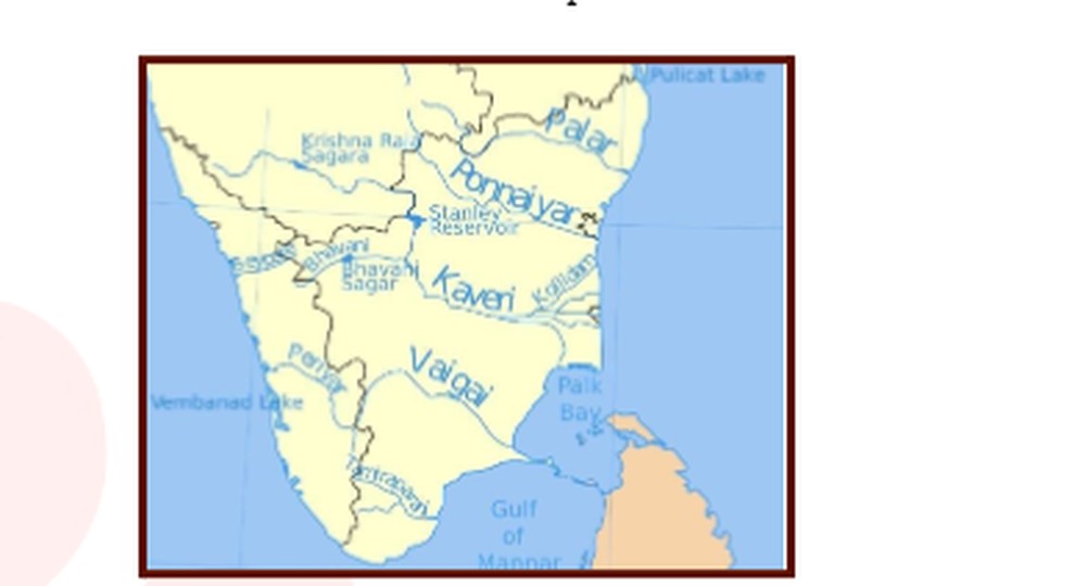Map of South Indian rivers including Krishna, Godavari, Cauvery and Vaigai relevant to the interlinking debate