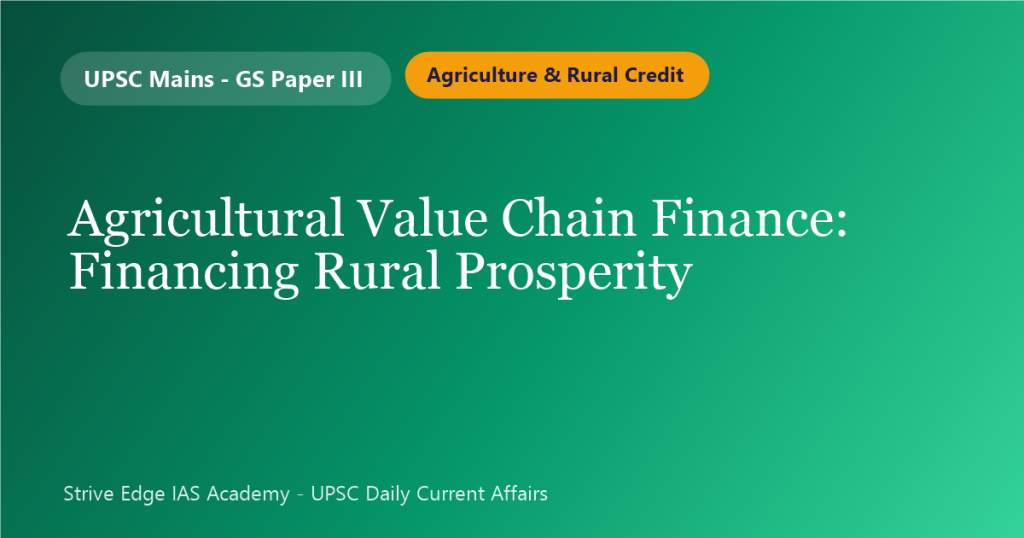 Agricultural Value Chain Finance: Financing Rural Prosperity