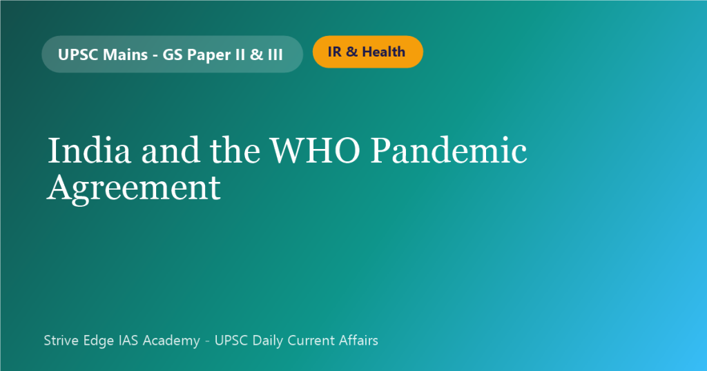 India and the WHO Pandemic Agreement